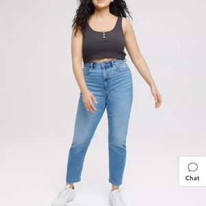 AE stretch mom jeans